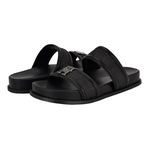 Tommy Hilfiger Womens Jiana 2 Strap Slide Sandals TWJIANA Black 9.5M - Picture 12 of 12
